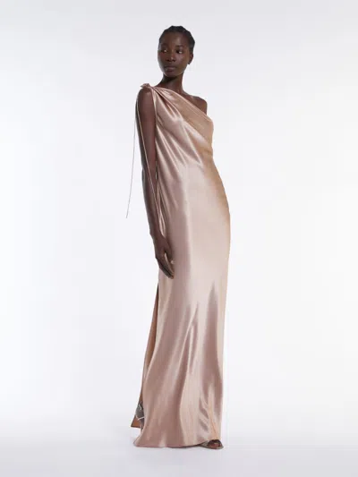 MAX MARA ONE-SHOULDER DRESS IN SILK SATIN