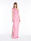 Max Mara One-shoulder Dress In Silk Satin In Peony