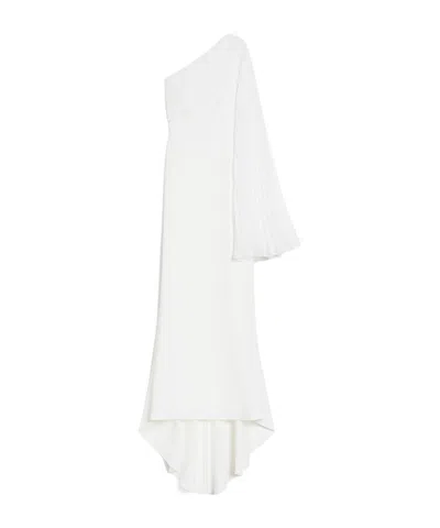 Max Mara One Shoulder Dress In White