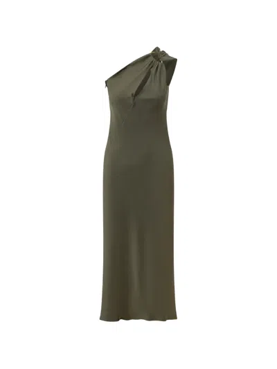 Max Mara Studio One-shoulder Midi Dress In A Blend Of Acetate And Polyester In Gray