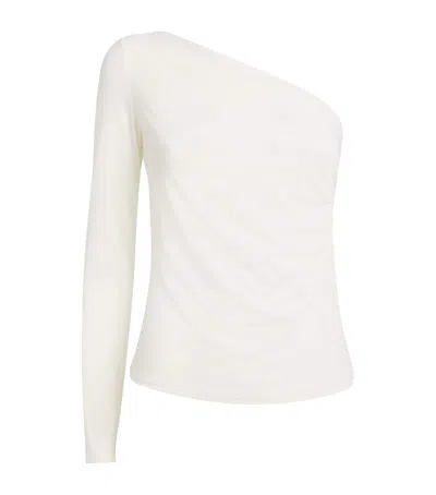 Max Mara One-shoulder Long-sleeve T-shirt In White