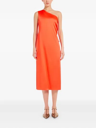 Max Mara Studio Cerchio Dress Coral In Orange