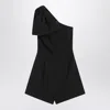 Max Mara Pianoforte One-shoulder Short Jumpsuit In Black Cady Women In Black