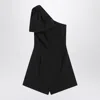 Max Mara Pianoforte One-shoulder Short Jumpsuit In Black Cady Women In Black