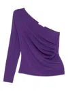 Max Mara One-shoulder Jersey Top In Purple