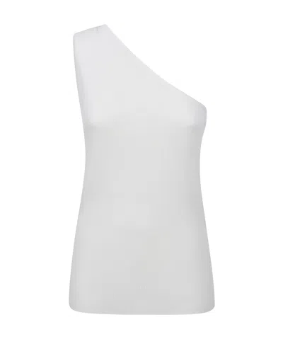 Max Mara One Shoulder Vest In White