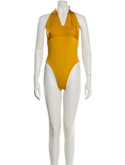 Pre-owned Max Mara One-piece W/ Tags In Yellow