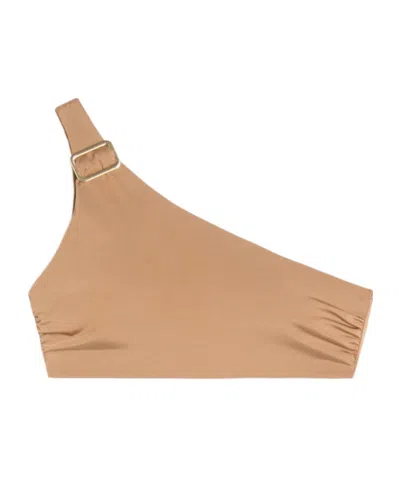 Max Mara One-shoulder Bikini Top In Brown