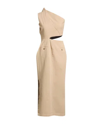 Max Mara One-shoulder Dresses In Neutral