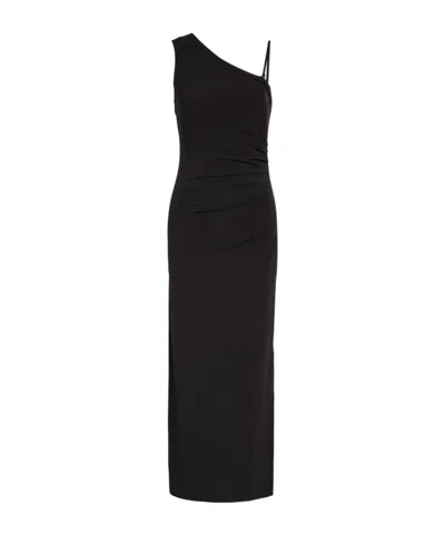 Max Mara One-shoulder Gathered Stretch-jersey Midi Dress In Black