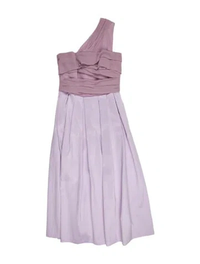 Pre-owned Max Mara One-shoulder Long Dress In Purple