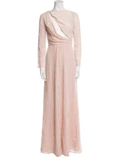 Pre-owned Max Mara One-shoulder Long Dress W/ Tags In Pink