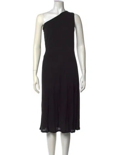 Pre-owned Max Mara One-shoulder Midi Length Dress In Black