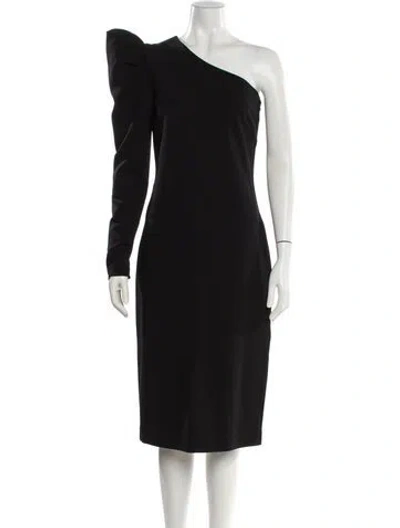 Pre-owned Max Mara One-shoulder Midi Length Dress W/ Tags In Black
