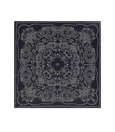 Max Mara Onesto Blue Foulard Scarf In Black