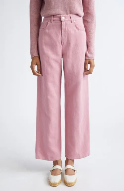 Max Mara Onorata Wide Leg Jeans In Pink