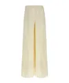 Max Mara Elastic Waistband Lightweight Wide Leg Trousers In Nude