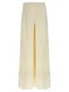Max Mara Elastic Waistband Lightweight Wide Leg Trousers In White
