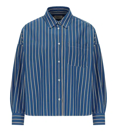 Max Mara Onore White Blue Striped Shirt