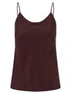 Max Mara Draped Neckline Sleeveless Top With Spaghetti Straps In Brown