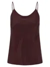 Max Mara Draped Neckline Sleeveless Top With Spaghetti Straps In Burgundy