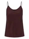 Max Mara Draped Neckline Sleeveless Top With Spaghetti Straps In Red