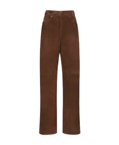 Max Mara Ontario Straight High Waist Casual Pants In Red