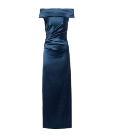 Max Mara Opaco Gathered Satin Gown In Black