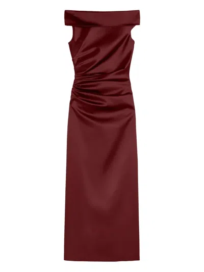 Max Mara Satin Dress In Burgundy