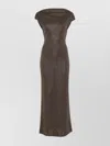 Max Mara Open Back Maxi Dress With Knot Detail In Brown