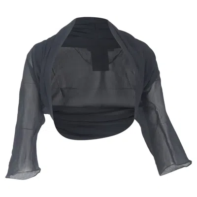 Max Mara Open Cropped Shrug In Black Silk