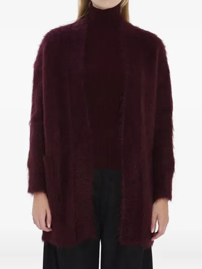 Max Mara Open-front Cardigan In Red