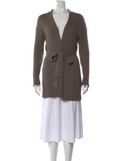 Pre-owned Max Mara Open Front Sweater In Brown
