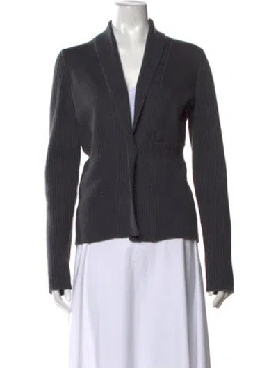 Pre-owned Max Mara Open Front Sweater In Grey
