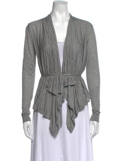 Pre-owned Max Mara Open Front Sweater In Grey