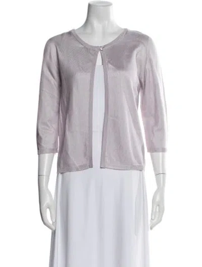 Pre-owned Max Mara Open Front Sweater In Purple