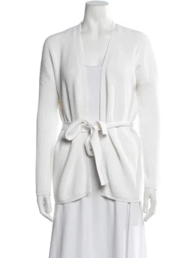 Pre-owned Max Mara Open Front Sweater W/ Tags In White