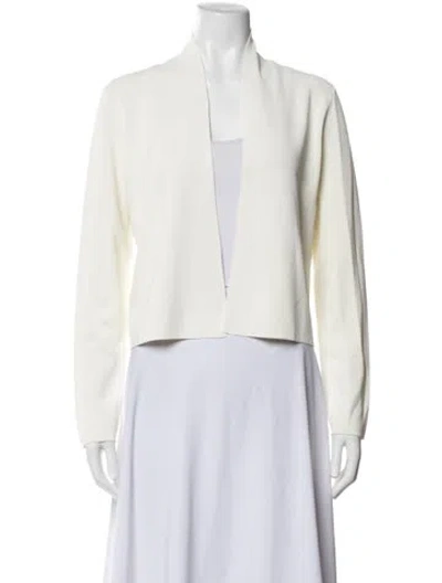 Pre-owned Max Mara Open Front Sweater In White