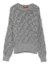 Max Mara Women Pilade M/l, Traforata Maglia G.collo In Gray