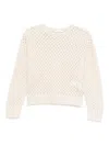 Max Mara Open-knit Long-sleeve Sweater In White