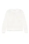 Max Mara Open-knit White Sweater With Textured Detail In White