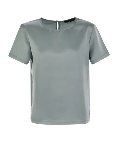Max Mara Open-necked Black Shirt In Gray