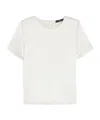 Max Mara Open-necked Black Shirt In White