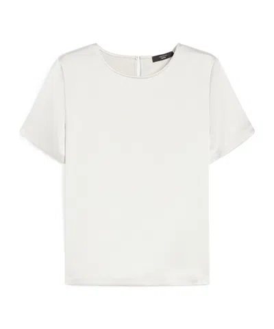 Max Mara Open-necked Black Shirt In White