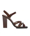 Max Mara Open Toe High Heel Sandals In Brown