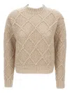 Max Mara Open-work Sweater In Neutral