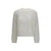 Max Mara Open-knit Cotton Sweater In White