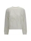 Max Mara Open-knit Cotton Sweater In White