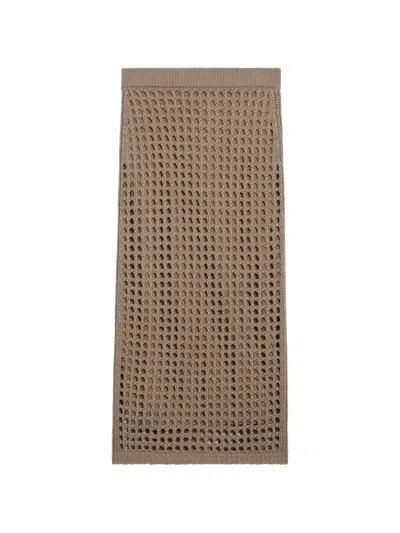 Max Mara Knit Skirt Elastic Waistband Modern Design In Neutral