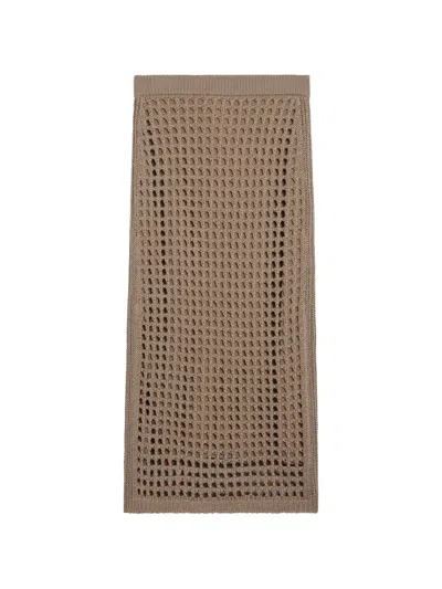Max Mara Open-knit Midi Skirt In Blue